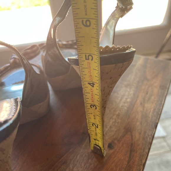 Black patten sling back with gingham bow - Picture 4 of 4